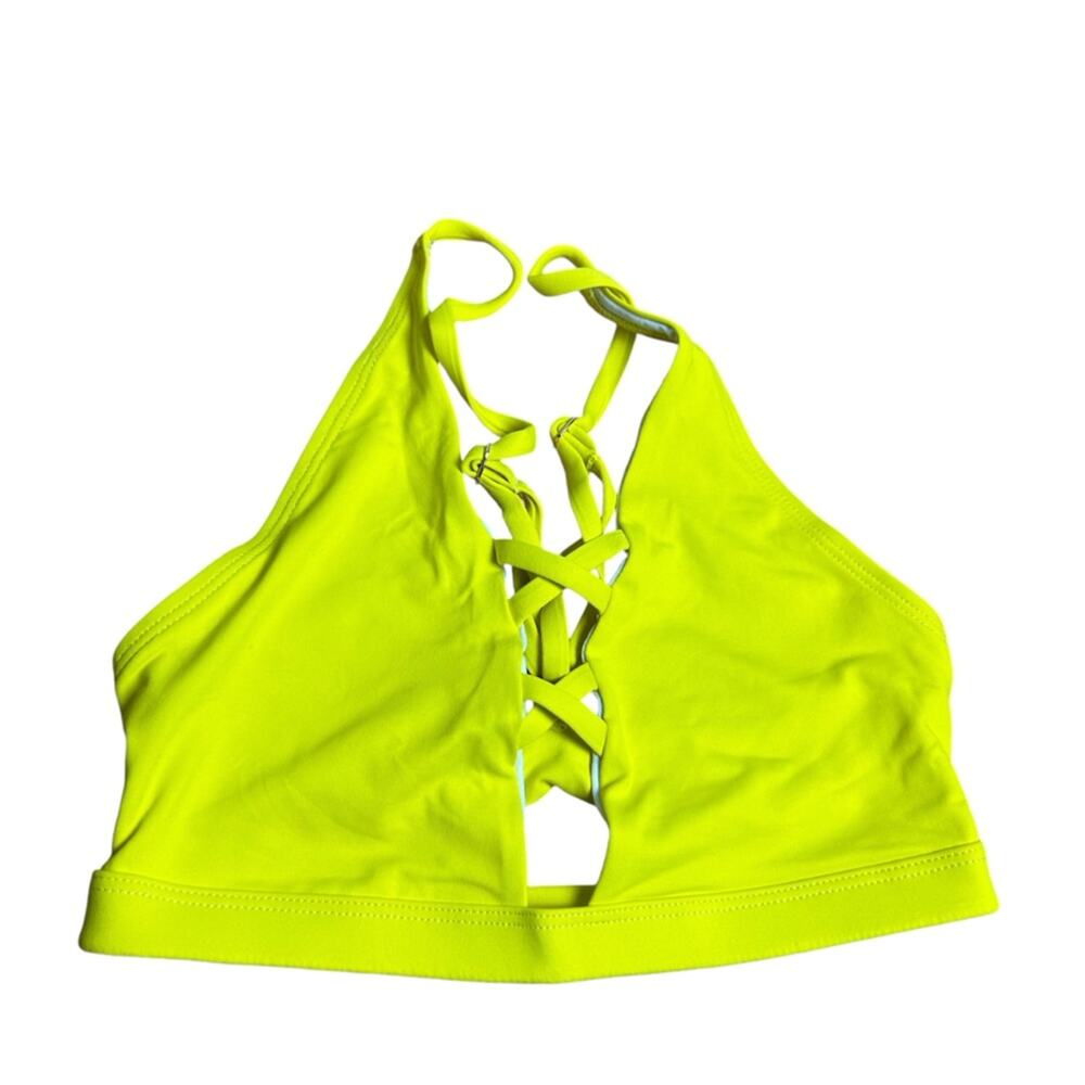 NWT Fredericks of Hollywood Sunset Strap Blazing Yellow Bikini Top Size Small